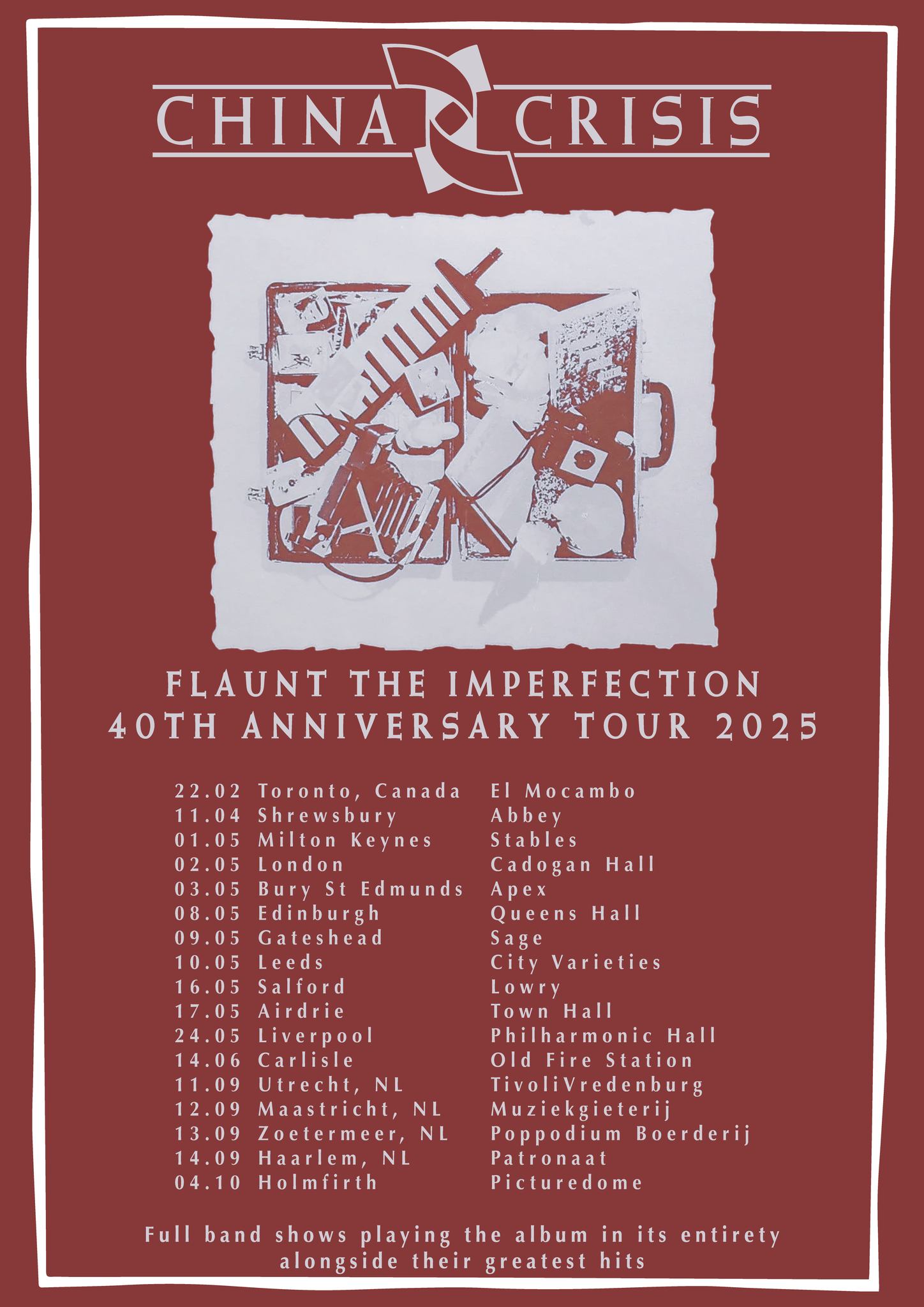 China Crisis Flaunt the Imperfection 40th Anniversary Tour Poster 2025